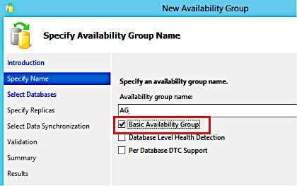 Always On Availability Groups con SQL Server Standard
